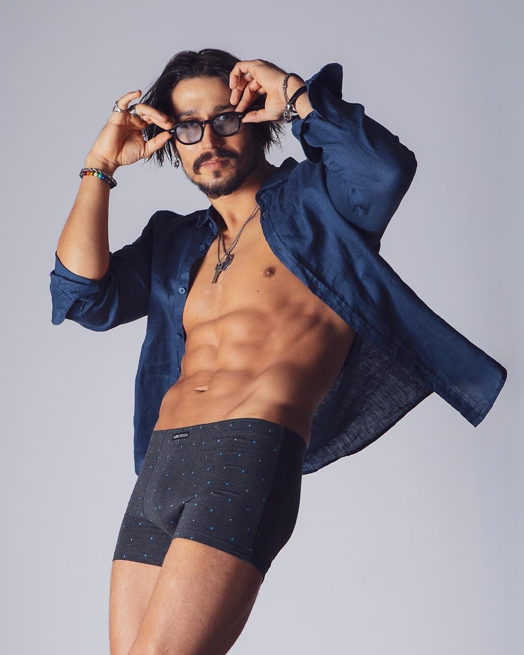 1-Bokserki Lama M-1078 SZ A'2 M-2XL granatowy-grafitowy-1