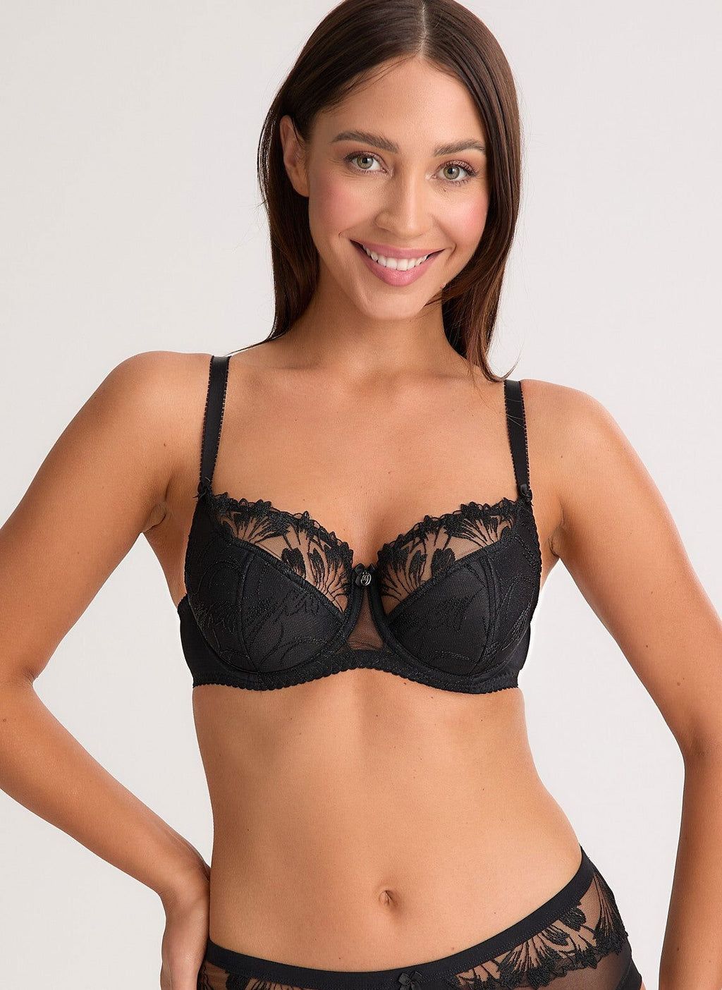 Biustonosz semi soft Gaia BS 1302 Paris czarny - Lullaby Lingerie
