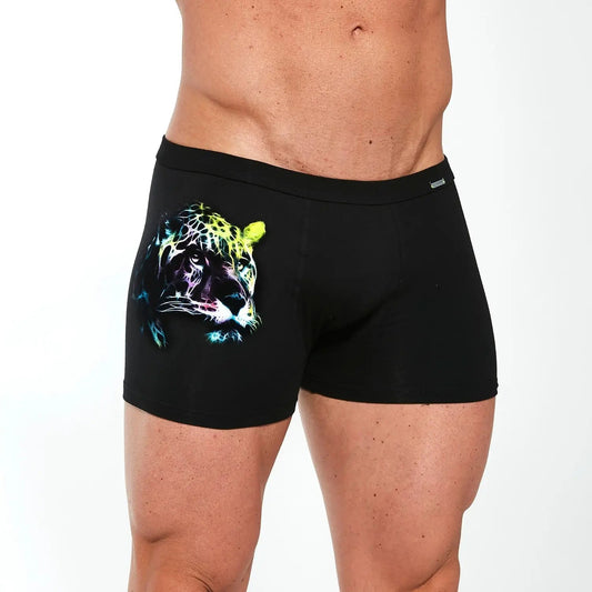 Boxer in cotone elasticizzato di alta qualità - TATTOO -  280/219 Panther - taglie dalla S alla 2XL -  Nero - Lullaby Lingerie