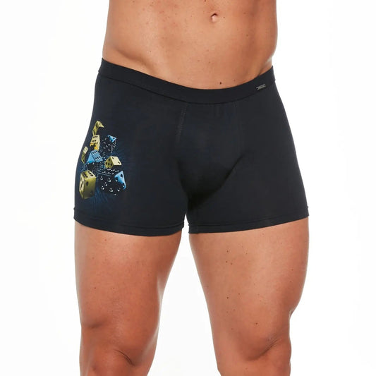Boxer in cotone elasticizzato di alta qualità - TATTOO -  280/227 Dices - taglie dalla S alla 2XL -  Nero - Lullaby Lingerie
