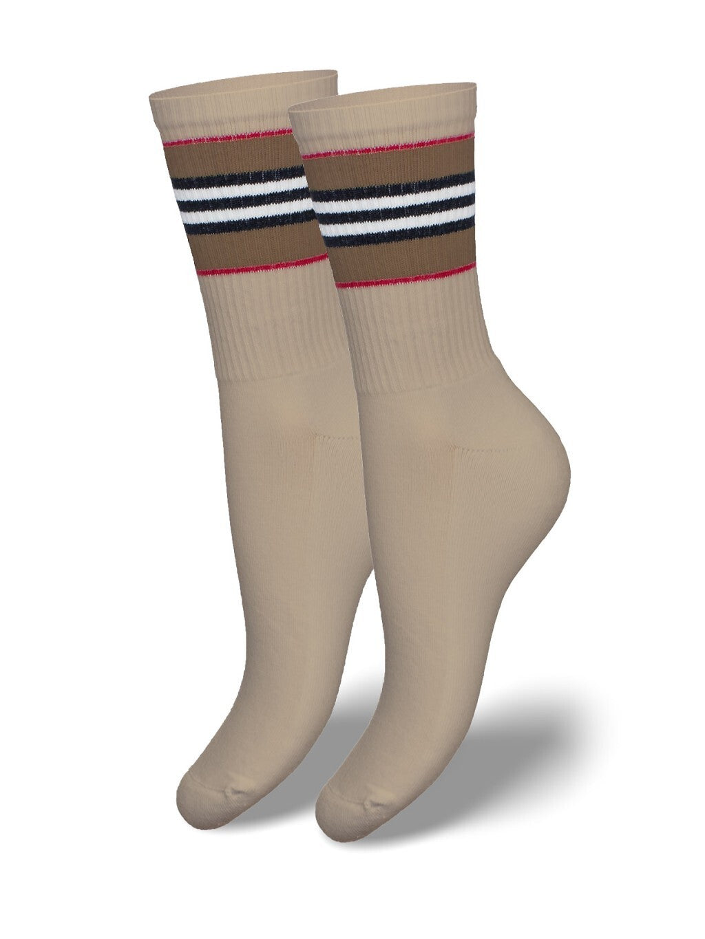 Calze corte donna - 0071-006 - con polsino a righe e interno in spugna - Lullaby Lingerie