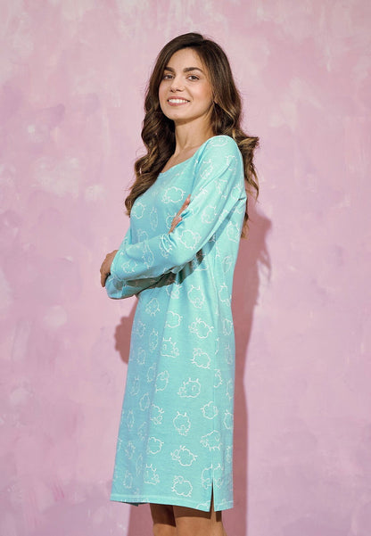 Camicia da notte da donna in 100% cotone - Abi - Lullaby Lingerie