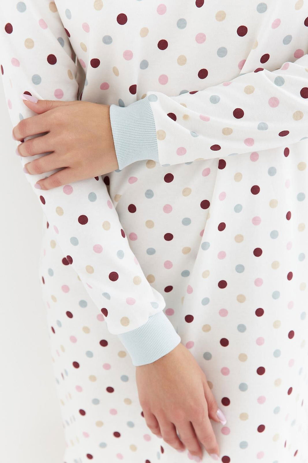 Camicia da notte da donna in 100% cotone intelock - PAULA - 431 - Lullaby Lingerie