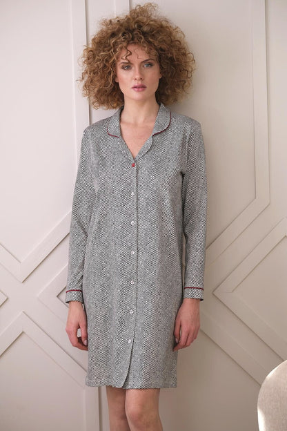 Camicia da notte da donna in cotone di alta qualità - JORDY - 409 - Lullaby Lingerie