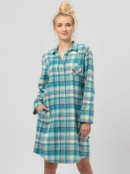 Camicia da notte da donna in flanella di cotone - DOROTY - Lullaby Lingerie