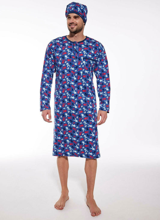 Camicia da notte da uomo manica lunga in 100% cotone - 110/24 PLAYBOY - Lullaby Lingerie