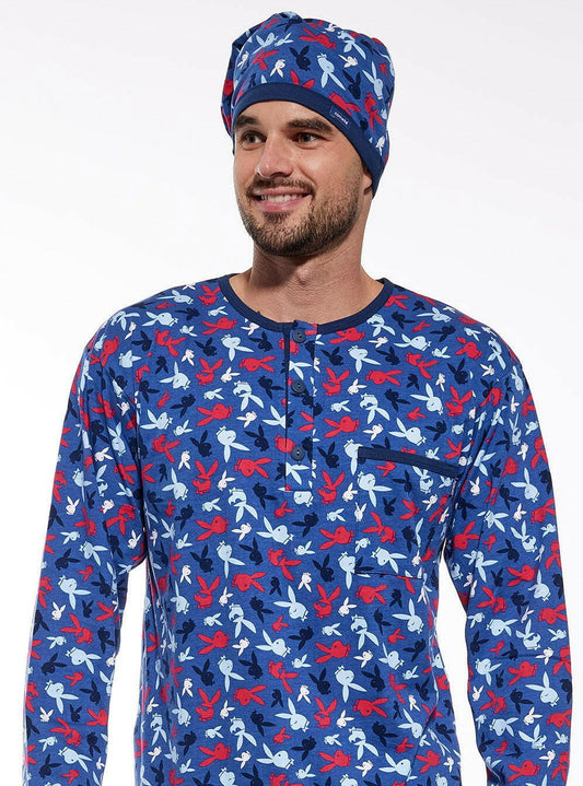 Camicia da notte da uomo manica lunga in 100% cotone - 110/24 PLAYBOY - Lullaby Lingerie