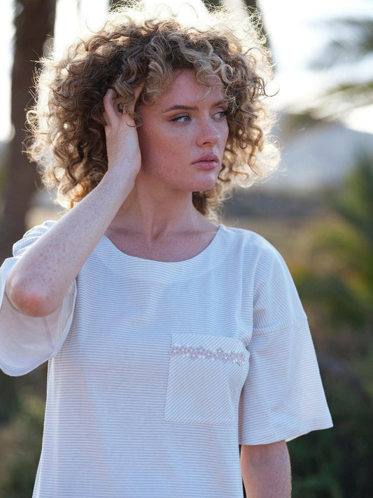 Camicia da notte in puro cotone - Aurora - 234 - Lullaby Lingerie
