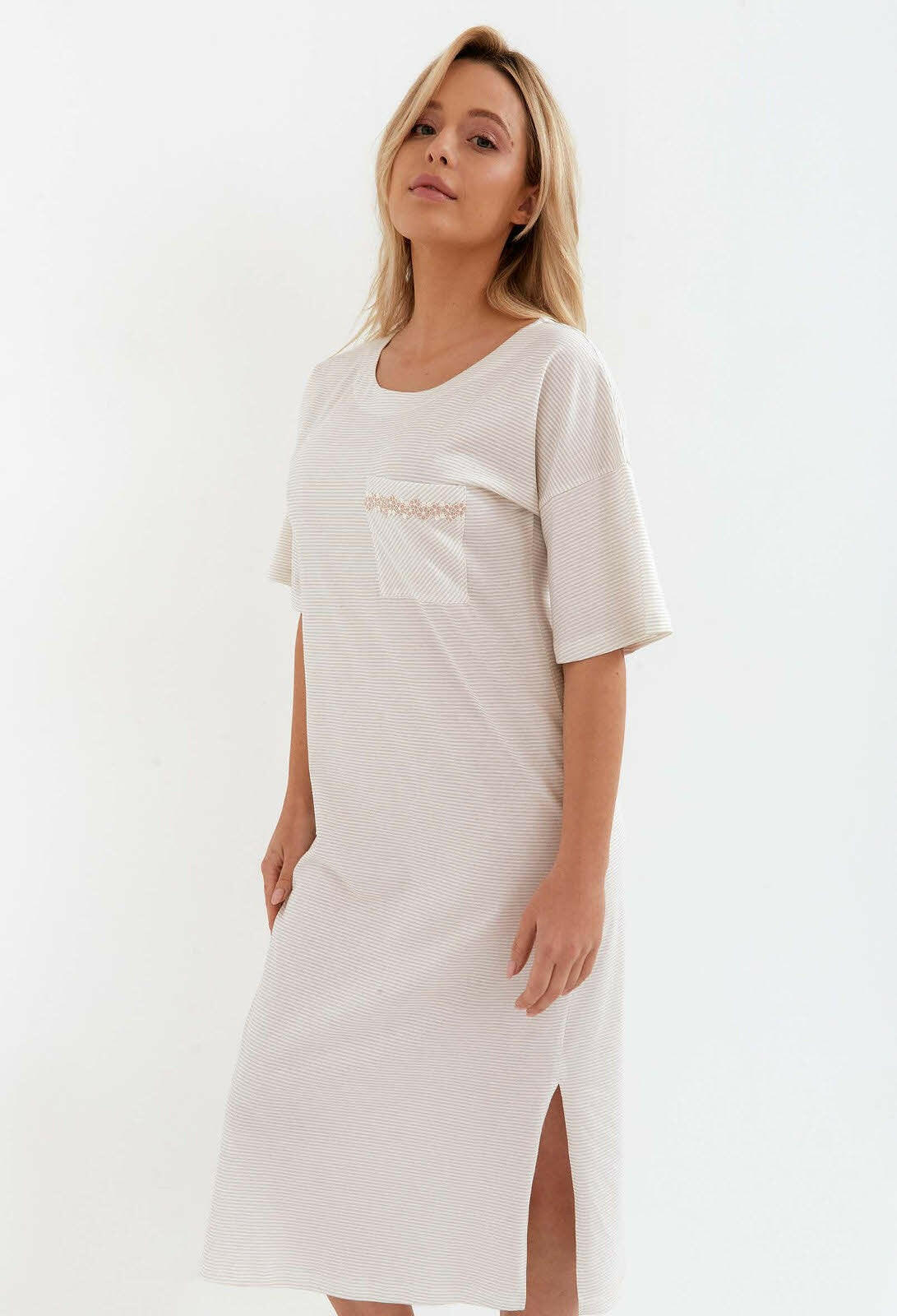 Camicia da notte in puro cotone - Aurora - 234 - Lullaby Lingerie