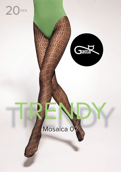 Collant in lycra fantasia - Mosaica 02 - 20 den - Lullaby Lingerie
