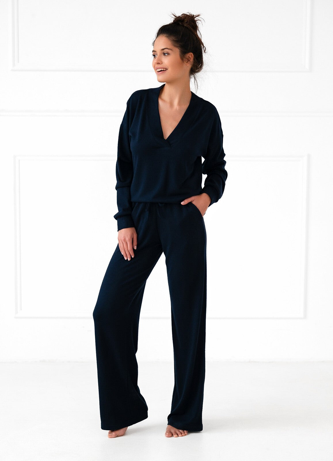 Completo da Donna Homewear - Navy Blue - in viscosa - Lullaby Lingerie