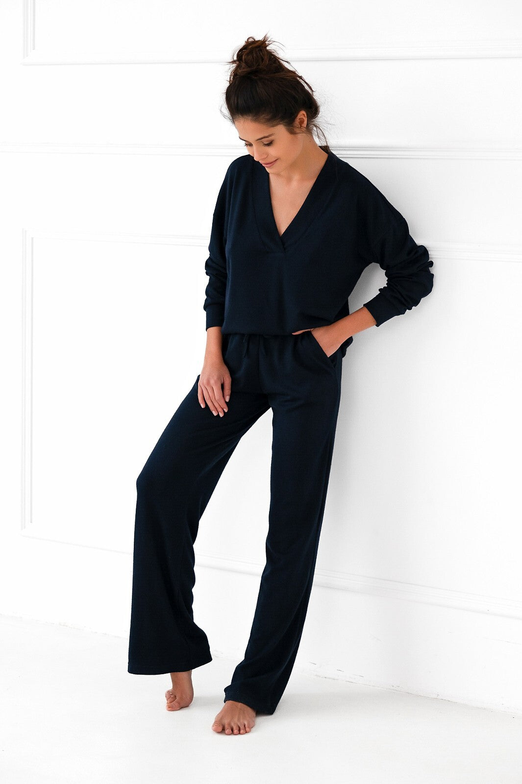 Completo da Donna Homewear - Navy Blue - in viscosa - Lullaby Lingerie