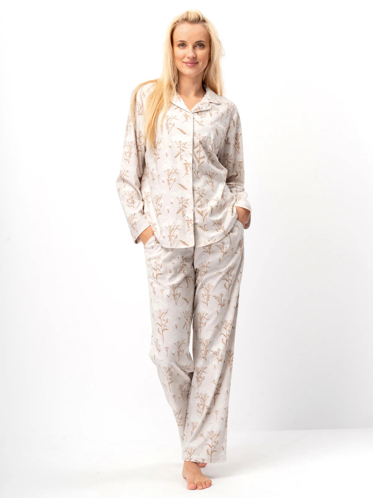 Pijama de franela abierto para mujer | LNS 567