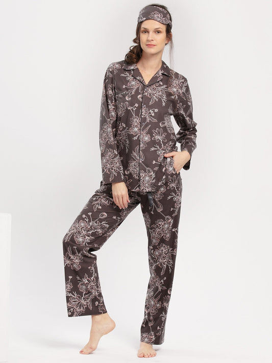 Pigiama aperto da donna in caldo e morbido tessuto a stampa floreale - BEBE - Lullaby Lingerie