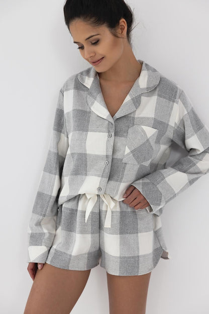 Pigiama da donna aperto in cotone - Maggie Joanna - Lullaby Lingerie