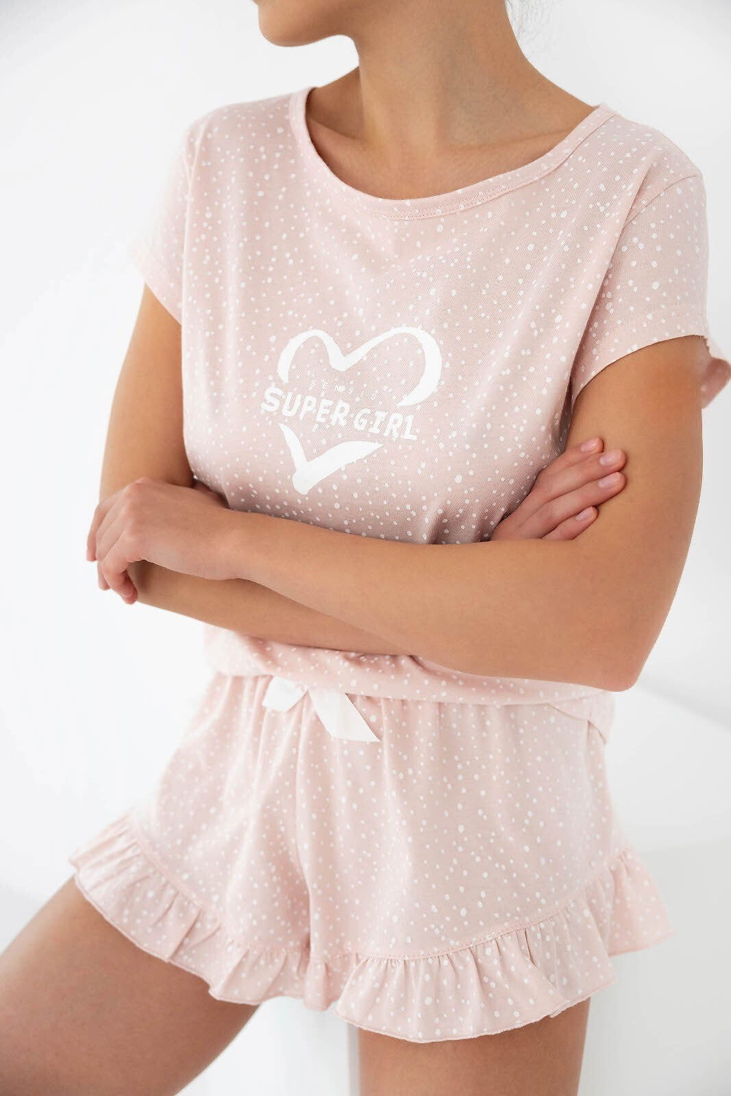Pigiama da donna in 100% cotone - Super Girl - Lullaby Lingerie