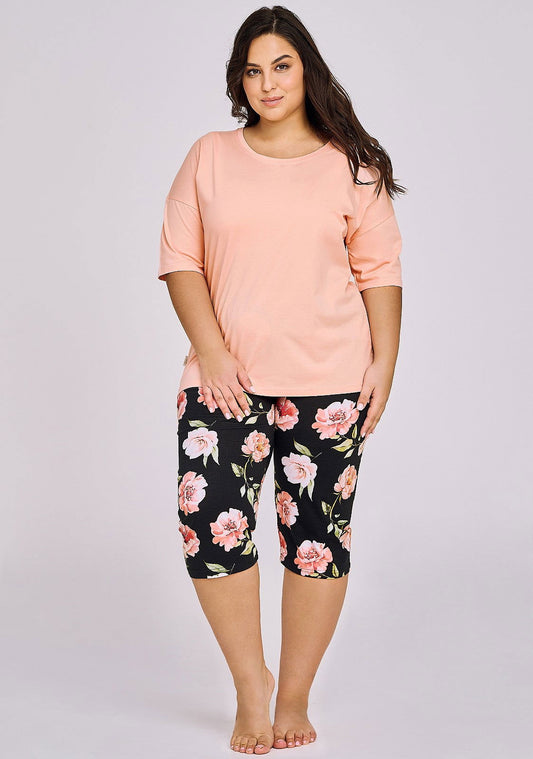 Pigiama da donna in cotone in puro cotone - Margot - Peony - Lullaby Lingerie