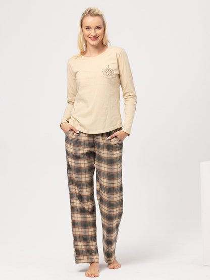 Pigiama da donna in flanella | 100% cotone | COZY | LNS 403 - Lullaby Lingerie