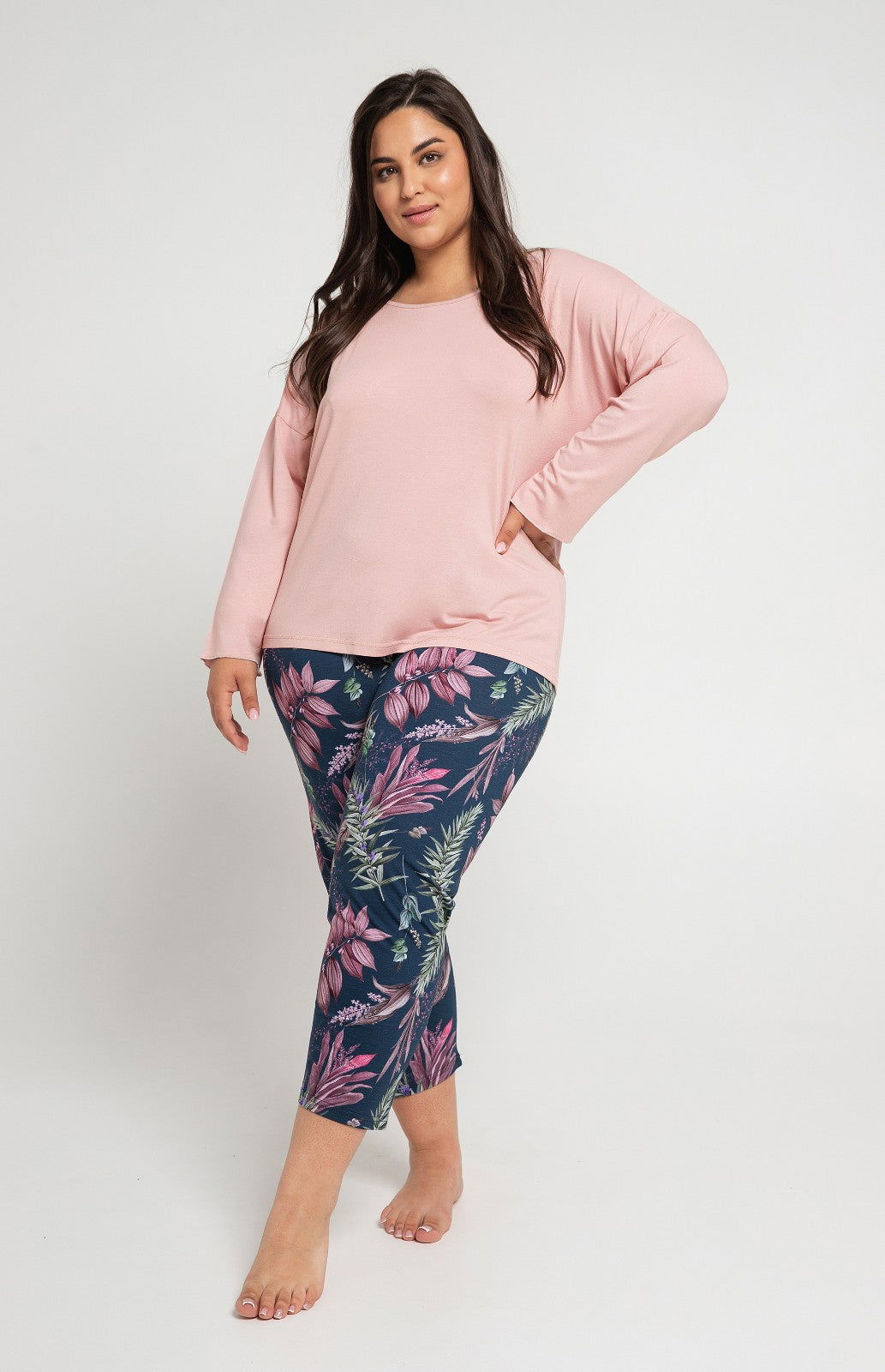 Pigiama da donna in viscosa e cotone - Vivian - plus sizes - Lullaby Lingerie
