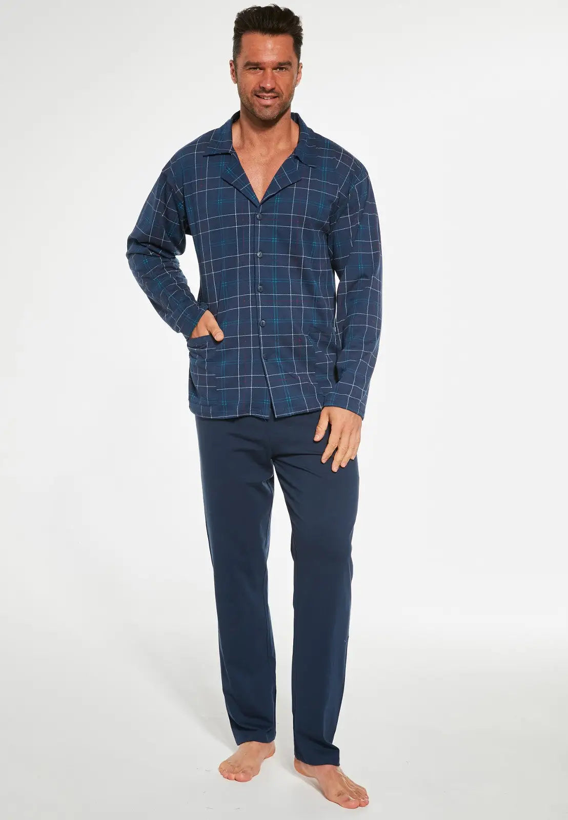 Pigiama da uomo aperto con bottoni - 100% cotone - 114/65 - Lullaby Lingerie