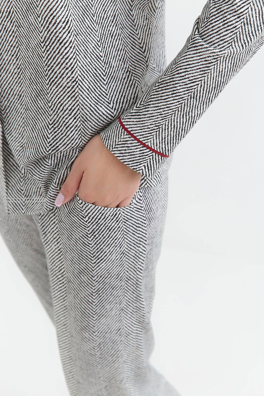 Piżama Cana 410 dł/r S-XL rozpinana grafit - Lullaby Lingerie