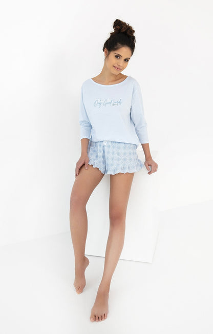 Piżama Sensis Angela 3/4 S-XL błękitny - Lullaby Lingerie