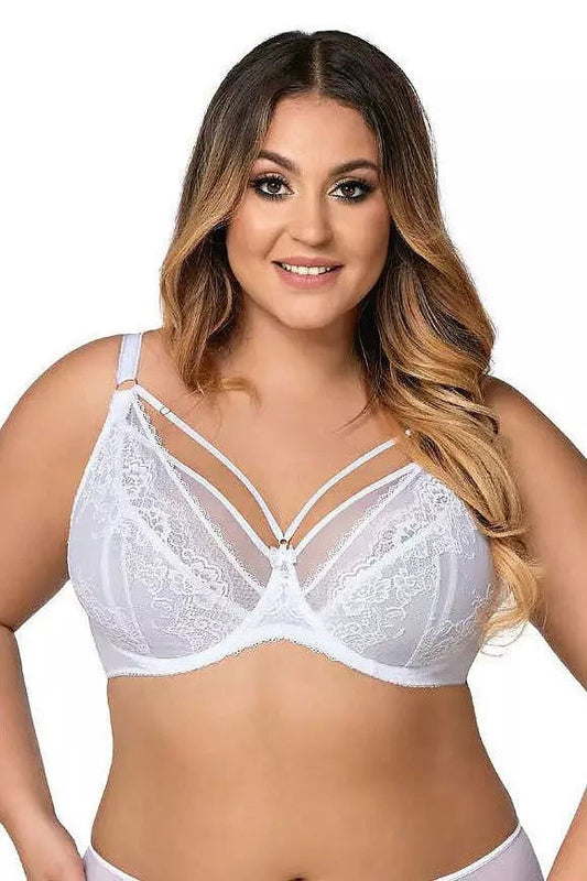 Reggiseno non imbottito con ferretto in pizzo floreale - Amy - 1824 Bianco - Lullaby Lingerie