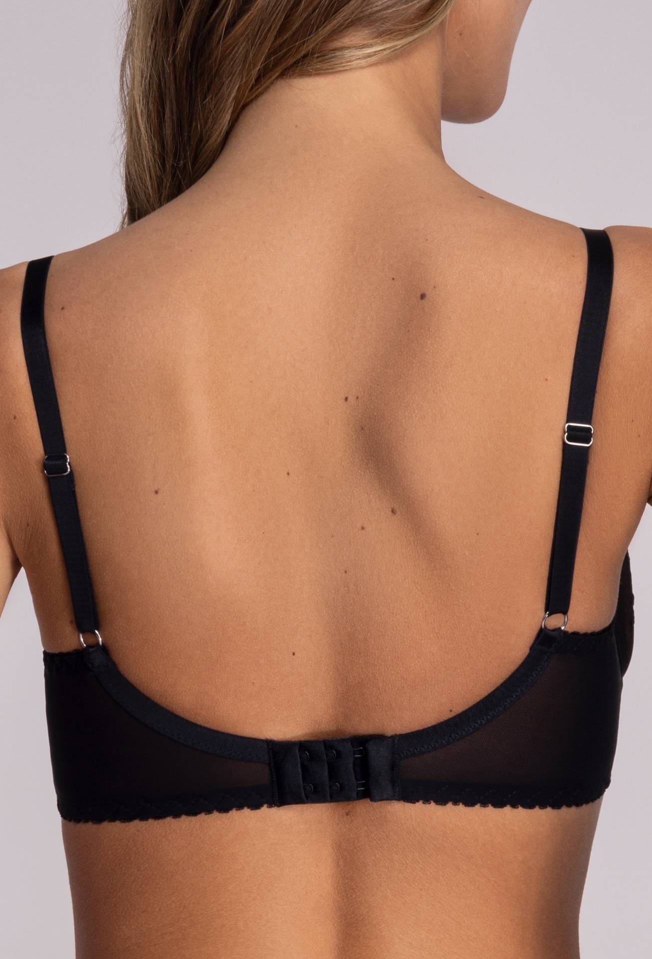 Reggiseno non imbottito con ferretto in pizzo floreale - Amy - 1824 Nero - Lullaby Lingerie