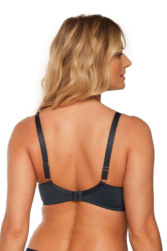 Reggiseno push up in pizzo grigio - CATALINA - coppe differenziate A,B,C,D,E,F - Lullaby Lingerie