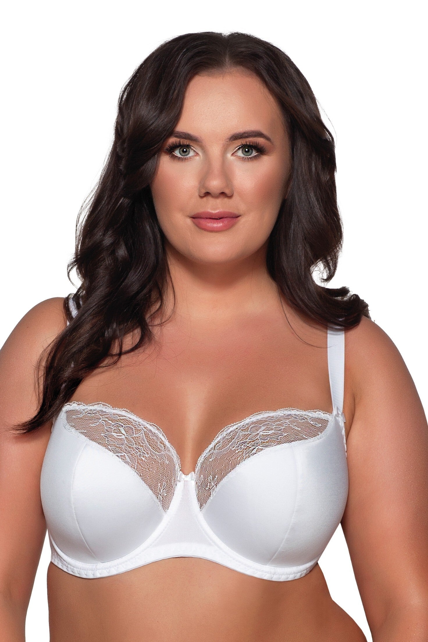 Reggiseno semi imbottito in microfibra e pizzo - MARY JANE - Bianco - 2110 - coppe differenziate - Lullaby Lingerie