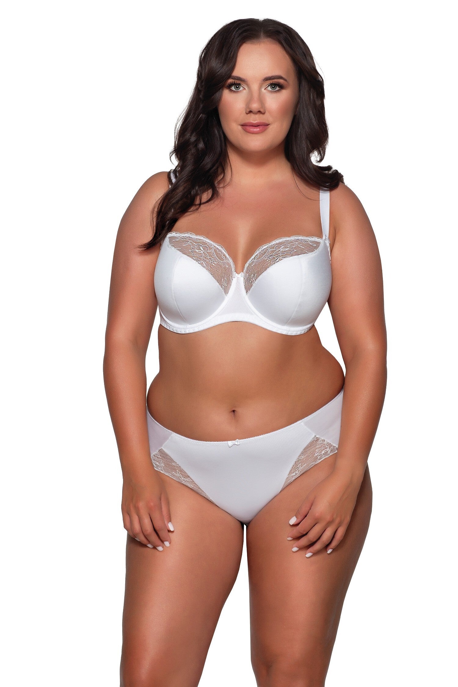 Reggiseno semi imbottito in microfibra e pizzo - MARY JANE - Bianco - 2110 - coppe differenziate - Lullaby Lingerie
