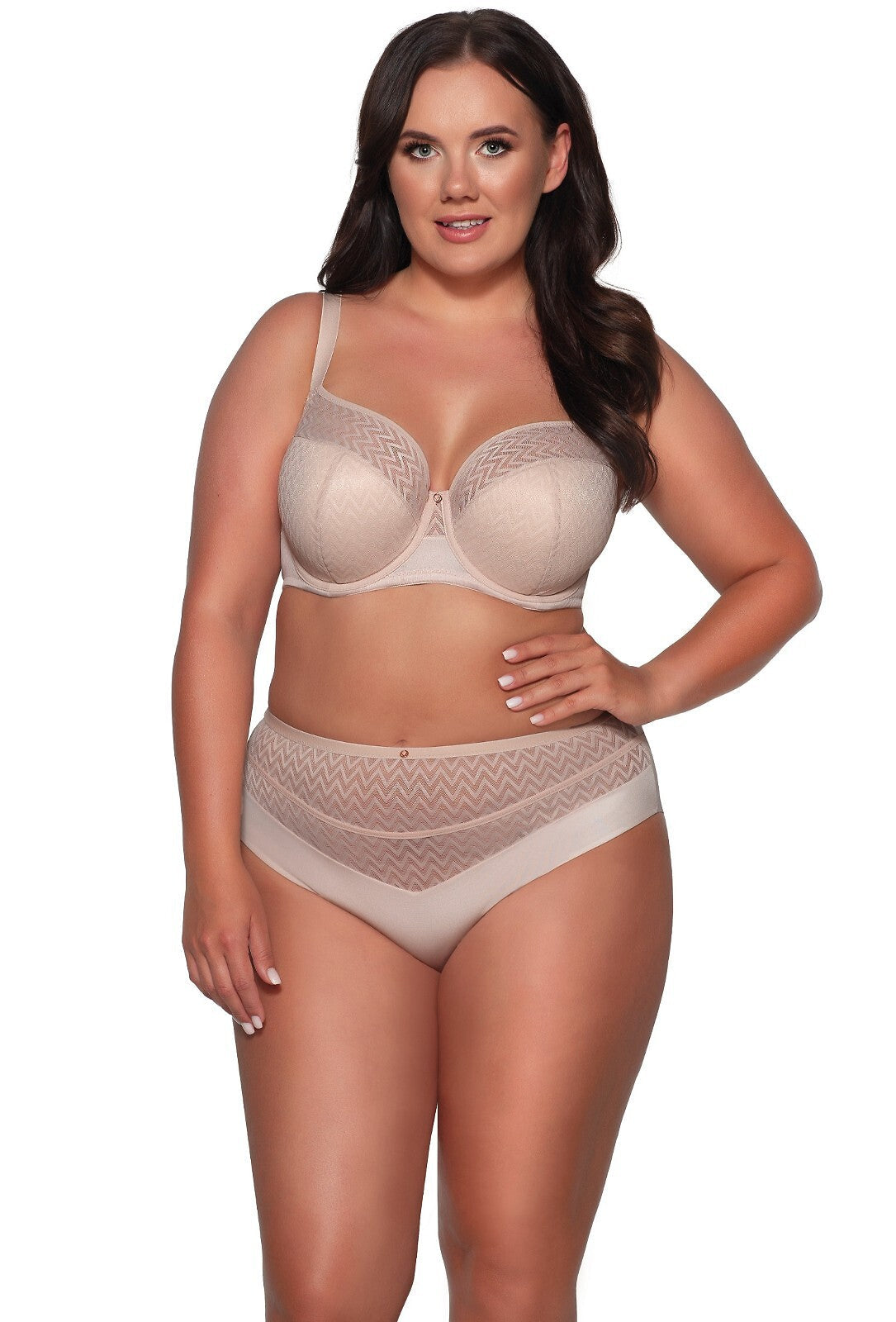 Reggiseno semi soft fantasia geometrica - GRACE - Beige - 2102 - Lullaby Lingerie