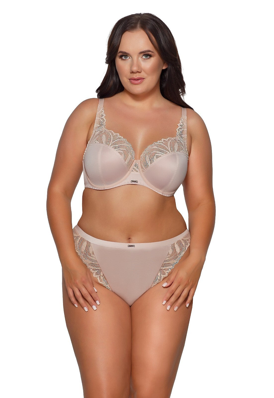 Reggiseno soft con ferretto in microfibra e pizzo - Yasmin - Beige - 2106 - Lullaby Lingerie