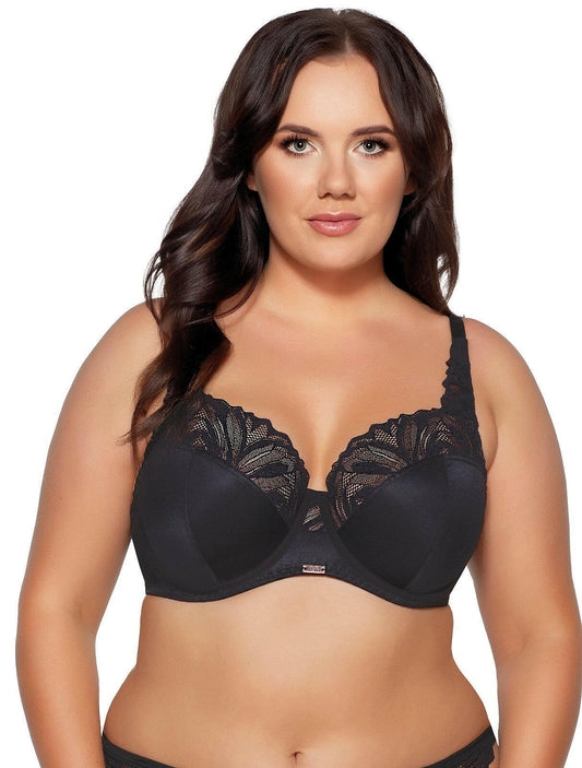 Reggiseno soft con ferretto in microfibra e pizzo - Yasmin - Nero - 2106 - Lullaby Lingerie