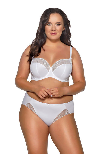 Slip brasiliano donna in microfibra e pizzo - Azalea - Bianco - 2111 - Lullaby Lingerie