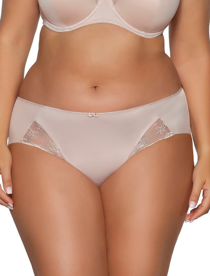 Slip brasiliano in microfibra e pizzo - MARY JANE -  2110 Beige - Lullaby Lingerie