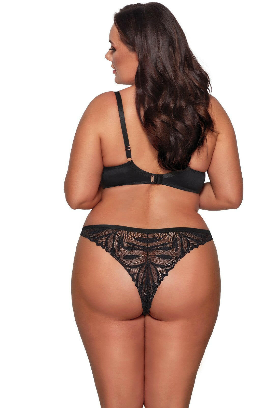 Slip brasiliano in microfibra e pizzo - YASMIN - Nero - 2107/B - Lullaby Lingerie