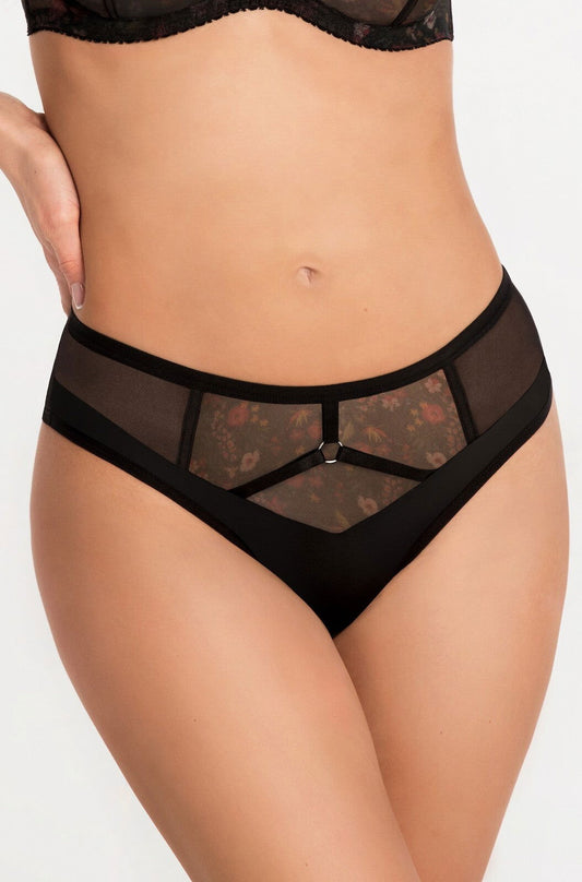Slip brasiliano in microfibra e tulle - Beverly - Lullaby Lingerie