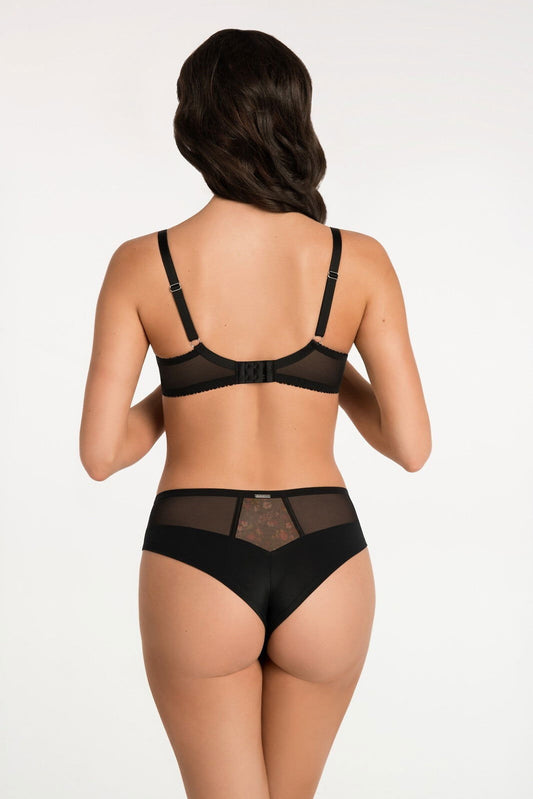 Slip brasiliano in microfibra e tulle - Beverly - Lullaby Lingerie
