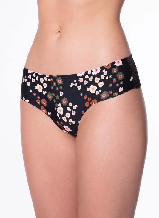 Slip brasiliano ultrapiatto - Peggy Brown - Senza cuciture con pizzo sul retro - Lullaby Lingerie