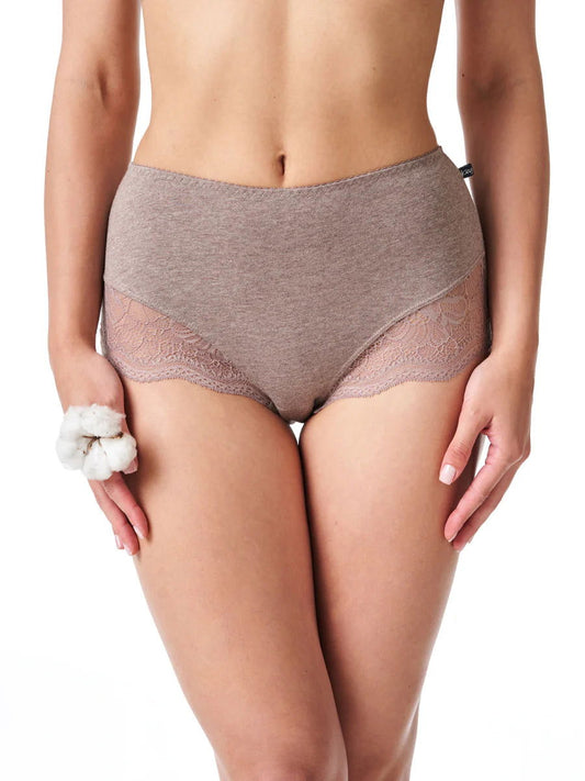Slip da donna a vita alta in cotone elasticizzato | Pack da due pezzi | Basic line | LPF 111 - Lullaby Lingerie