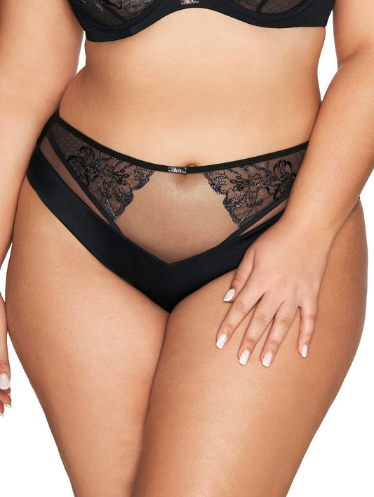 Slip da donna con tulle ricamato e filo metallico colorato - MIRKA - Lullaby Lingerie