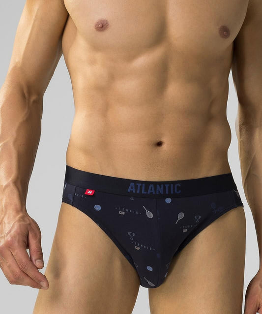Slip da uomo in cotone elasticizzato - 3MP-171 - pack da 3 pezzi - TENNIS - Blu - Lullaby Lingerie