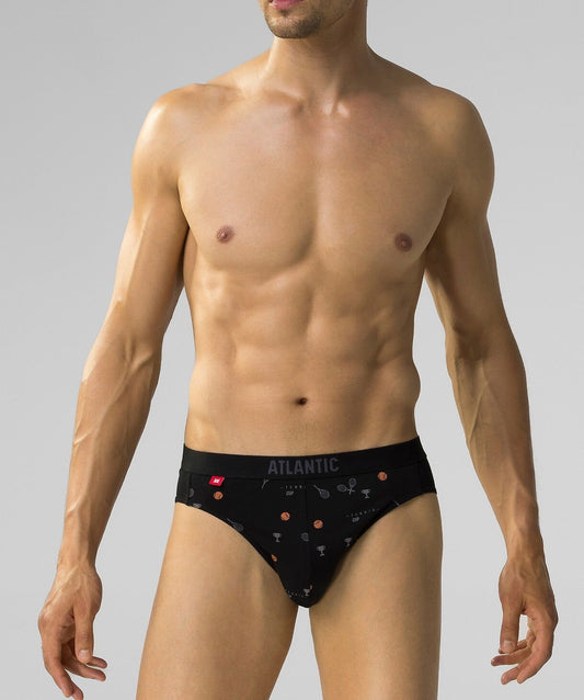 Slip da uomo in cotone elasticizzato - 3MP-171 - pack da 3 pezzi - TENNIS - Grigio - Lullaby Lingerie