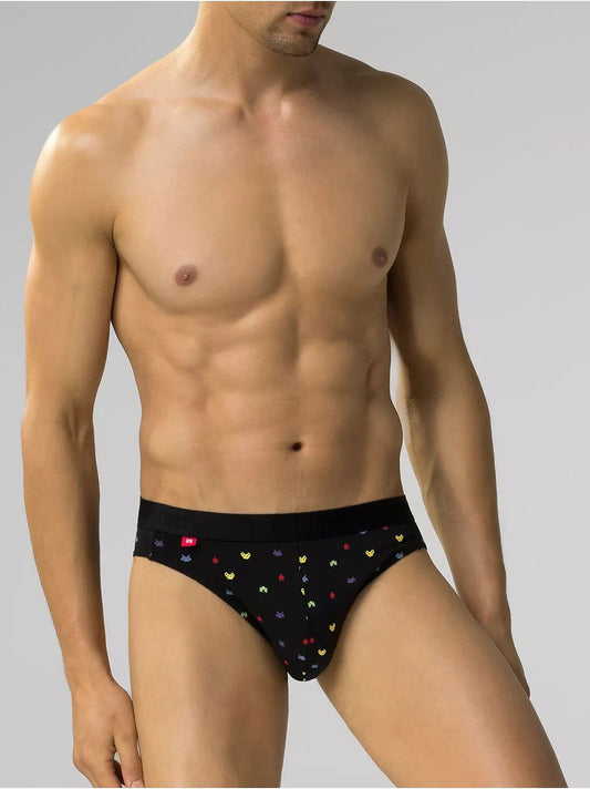Slip da uomo in cotone elasticizzato - 3MP-175/24 - pack da 3 pezzi - RETRO VIDEOGAMES - Lullaby Lingerie