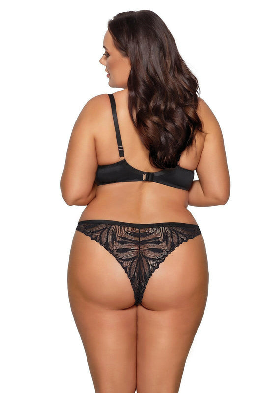 Slip donna brasiliano in microfibra e pizzo - Nero - 2016 - Lullaby Lingerie