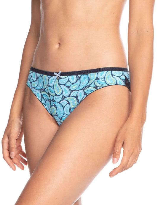 Slip donna in cotone elasticizzato -  L-1412 MB - pack da 2 pezzi -  - taglie dalla S alla XL -  BLU-Azzurro - Lullaby Lingerie