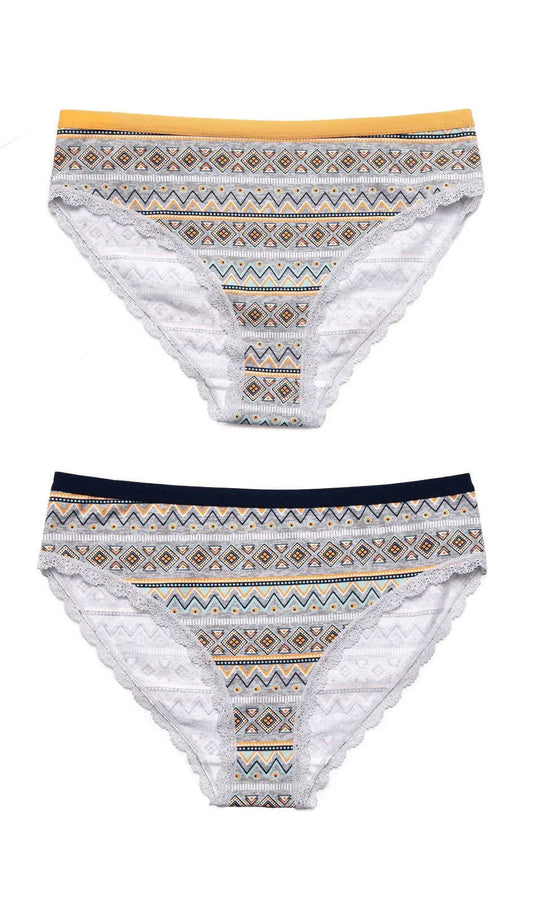 Slip donna in cotone elasticizzato -  L-1531 BI 2XL - pack da 2 pezzi -  2XL - Lullaby Lingerie