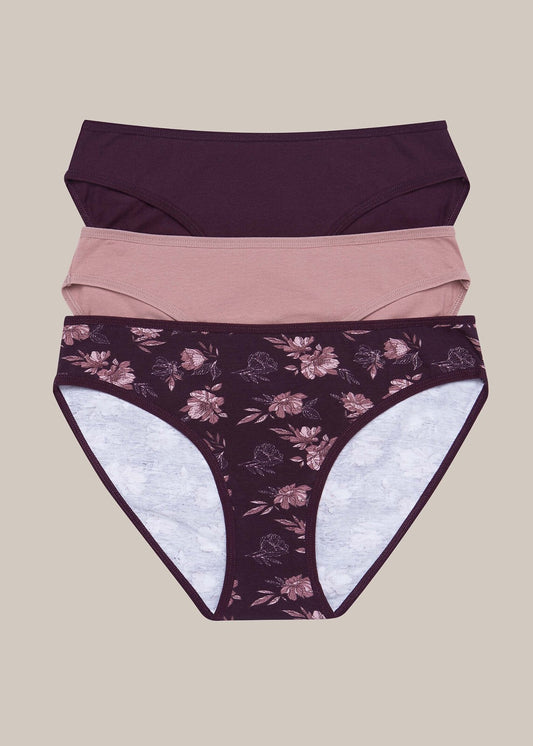 Slip donna in cotone elasticizzato - pack da 3 pezzi - 36508-K066 - Lullaby Lingerie