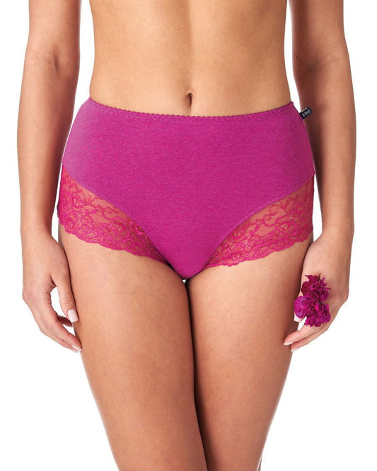 Slip donna in cotone elasticizzo a vita alta - confezione da 2 pezzi - LPF 248 - Lullaby Lingerie